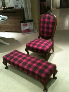 tartan chair stool 008